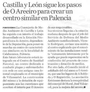 Castilla y Len sigue los pasos de O Areeiro para crear un centro similar en Palencia