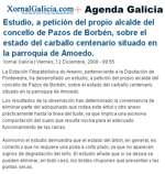 Estudio, a petición del propio alcalde del concello de Pazos de Borbén, sobre el estado del carballo centenario situado en la parroquia de Amoedo. 
