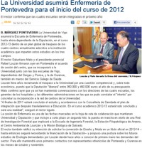 La Universidad asumir Enfermera de Pontevedra para el inicio del curso de 2012