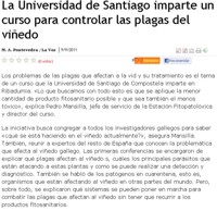 La Universidad de Santiago imparte un curso para controlar las plagas del viedo