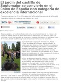 El jardín del castillo de Soutomaior se convierte en el único de España con categoría de excelencia internacional