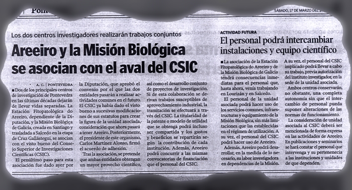 Areeiro y la Misin Biolgica se asocian con el aval del CSIC
