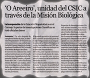 "O Areeiro" became a CSIC unit through the Misin Biolgica