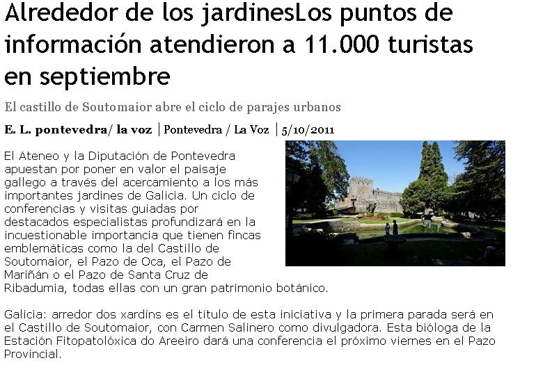 Alrededor de los jardines Los puntos de informacin atendieron a 11.000 turistas en septiembre