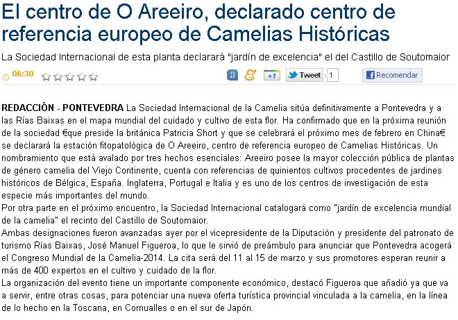 Areeiro was designated European Centre of Historic Camellias