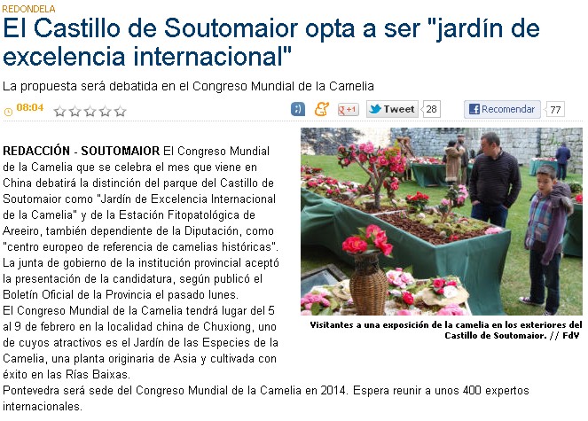 El Castillo de Soutomaior opta a ser "jardn de excelencia internacional"